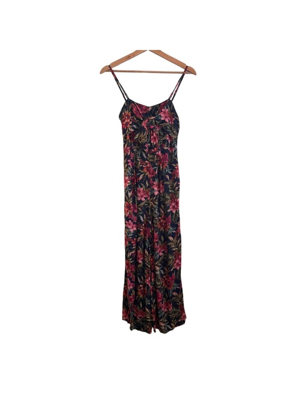 American Eagle Womens Floral Wide Leg Jumpsuit Size XS Tropical Flowy Boho Beach